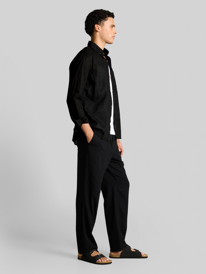Tom Tailor Relaxed Fit Hemd mit Leinenanteil - Black Tom Tailor Relaxed Fit Hemd mit Leinenanteil - Black