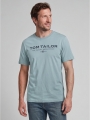 Tom Tailor T-Shirt aus Baumwolle mit Logo-Print - Grey Mint