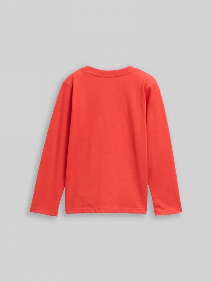 Tom Tailor Langarmshirt mit Print - Soft Red Tom Tailor Langarmshirt mit Print - Soft Red