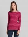 Tom Tailor Langarmshirt mit Herz-Stickerei - Dark Pink Beige Stripe Tom Tailor Langarmshirt mit Herz-Stickerei - Dark Pink Beige Stripe