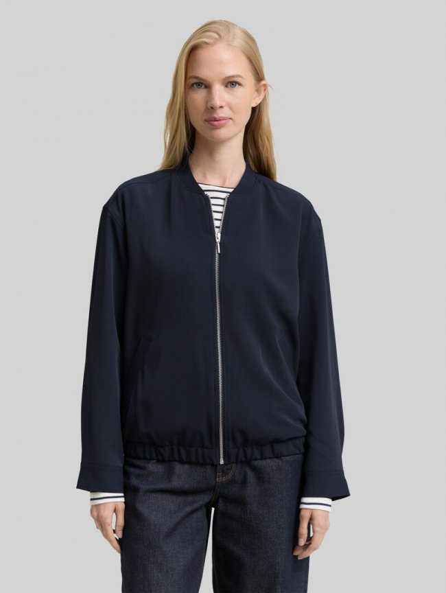 Tom Tailor Loose Fit Blouson Jacke - Lunar Eclipse Tom Tailor Loose Fit Blouson Jacke - Lunar Eclipse