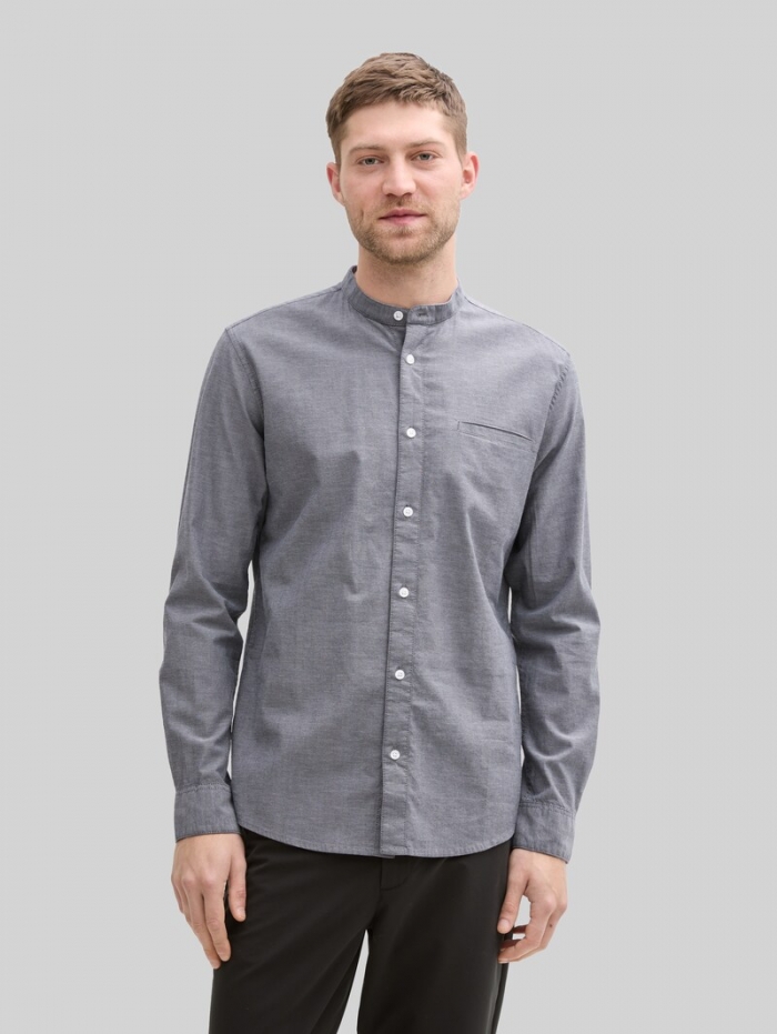 Tom Tailor Fitted Oxford Hemd mit Brusttasche - Navy Chambray Tom Tailor Fitted Oxford Hemd mit Brusttasche - Navy Chambray