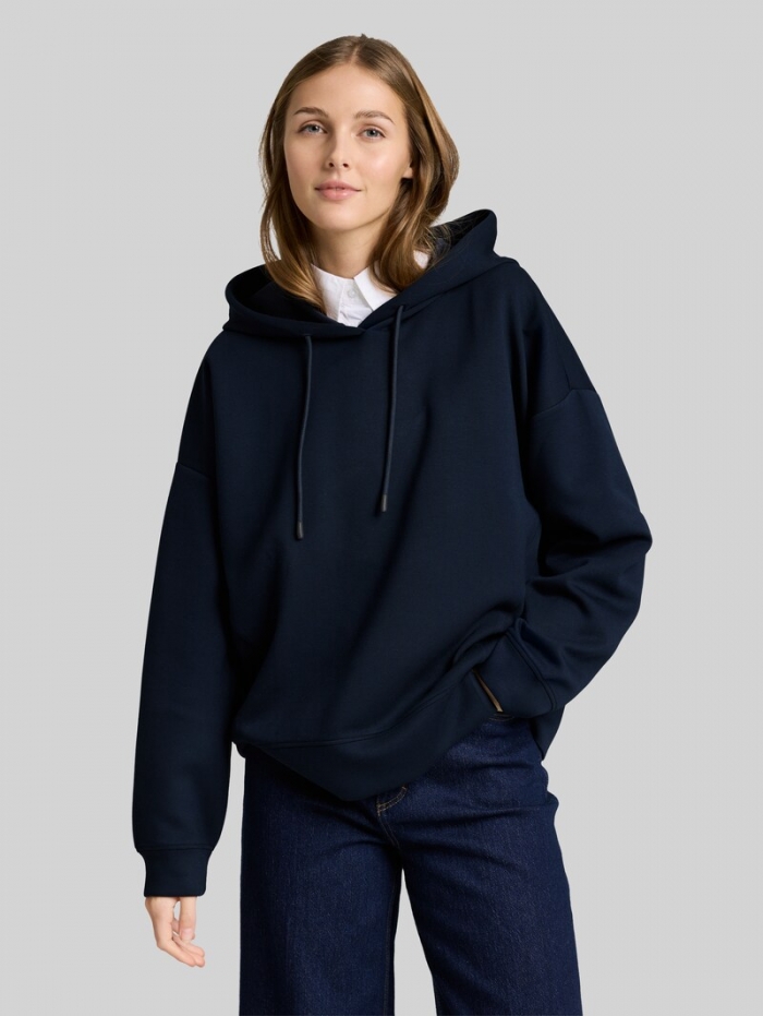 Tom Tailor Relaxed Fit Hoodie Sweatshirt aus Scuba - Sky Captain Blue Tom Tailor Relaxed Fit Hoodie Sweatshirt aus Scuba - Sky Captain Blue