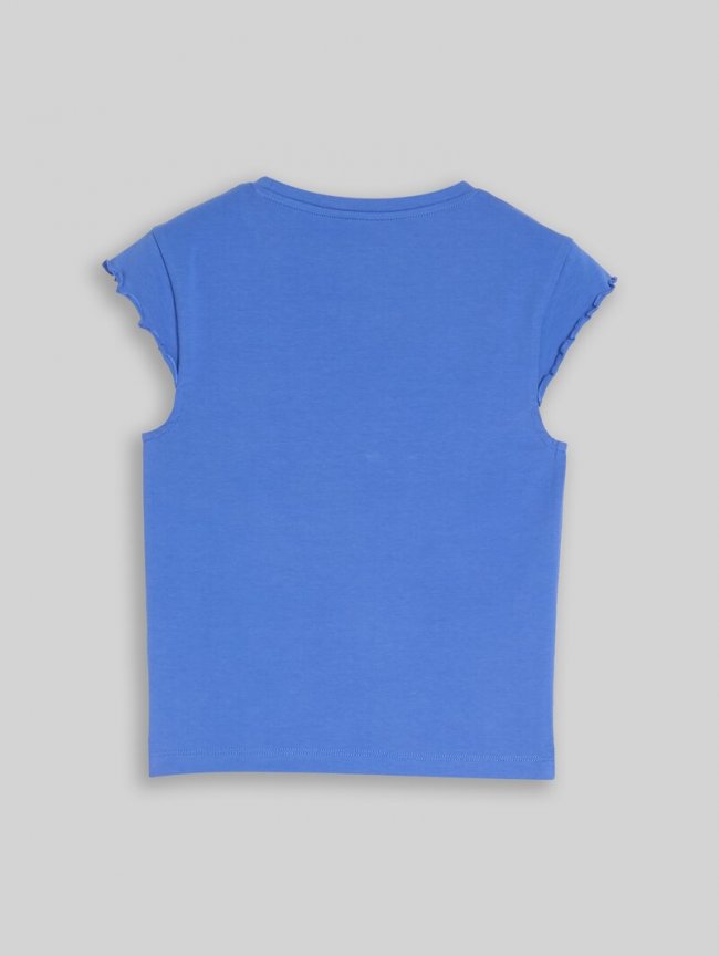 Tom Tailor Cropped T-Shirt mit Wellkanten - Preppy Jean Blue Tom Tailor Cropped T-Shirt mit Wellkanten - Preppy Jean Blue