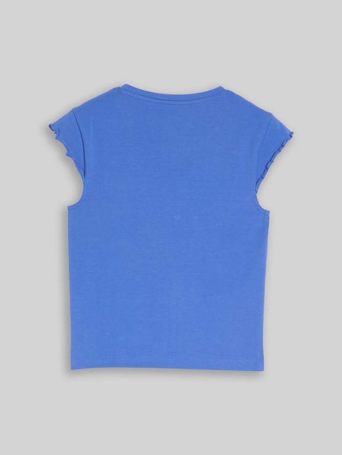 Tom Tailor Cropped T-Shirt mit Wellkanten - Preppy Jean Blue Tom Tailor Cropped T-Shirt mit Wellkanten - Preppy Jean Blue
