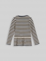 Tom Tailor Langarmshirt mit Rippstruktur und Volant - Dark Blue Off White Stripe