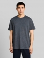 Tom Tailor T-Shirt in Melange-Optik - Navy White Fine Stripe