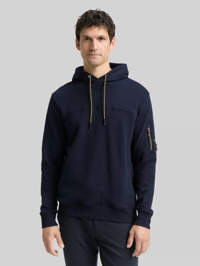 Tom Tailor Hoodie Sweatshirt mit Taschen - Sky Captain Blue Tom Tailor Hoodie Sweatshirt mit Taschen - Sky Captain Blue
