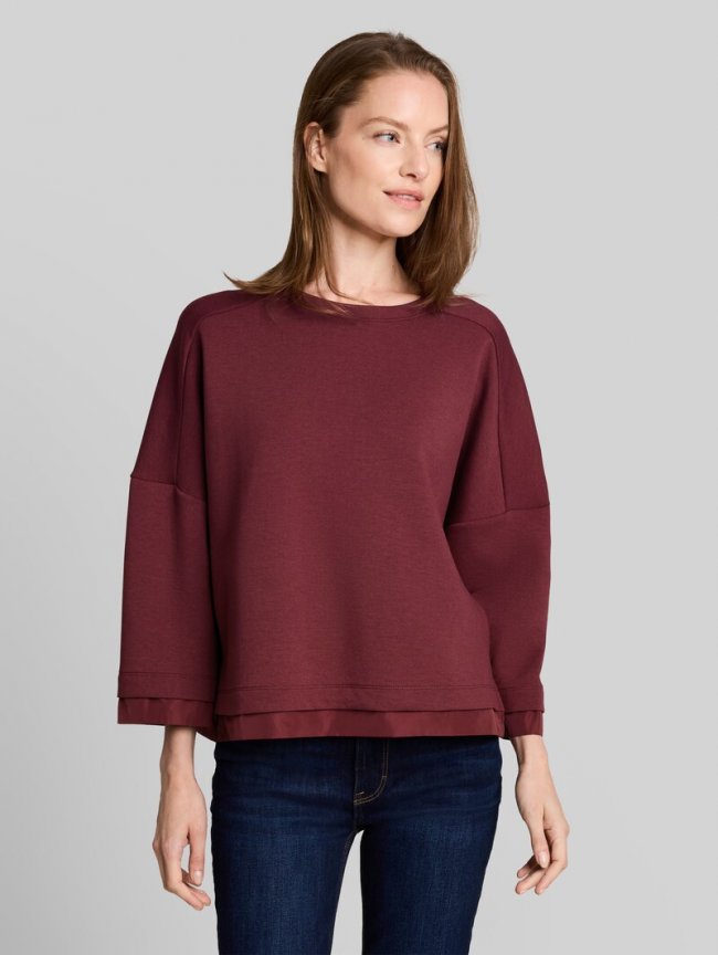 Tom Tailor Loose Fit Sweatshirt mit 7/8-Arm - Preppy Plum Tom Tailor Loose Fit Sweatshirt mit 7/8-Arm - Preppy Plum