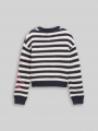 Tom Tailor Strickpullover mit Streifenmuster - Navy Offwhite Stripe Pink