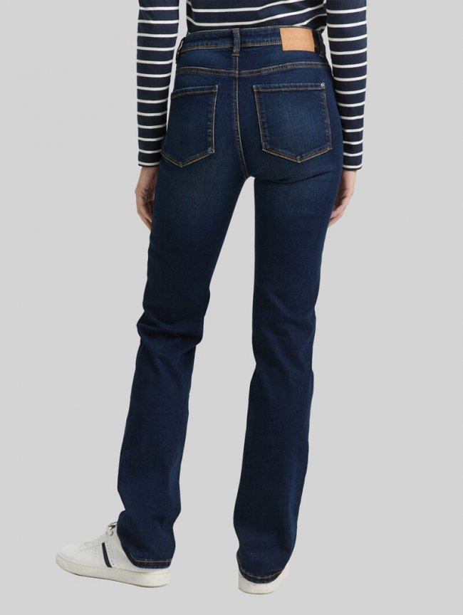 Tom Tailor TTELVA STRAIGHT High Waist Jeans - Clean Dark Stone Blue Denim Tom Tailor TTELVA STRAIGHT High Waist Jeans - Clean Dark Stone Blue Denim