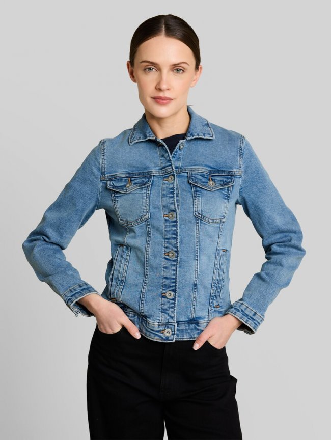 Tom Tailor Jeansjacke mit Eingriffstaschen - Clean Light Stone Blue Denim Tom Tailor Jeansjacke mit Eingriffstaschen - Clean Light Stone Blue Denim