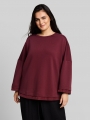 Tom Tailor Plus Size - Loose Fit Sweatshirt mit 7/8-Arm - Preppy Plum Tom Tailor Plus Size - Loose Fit Sweatshirt mit 7/8-Arm - Preppy Plum