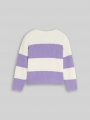 Tom Tailor Cropped Strickpullover mit Streifenmuster - Purple White Block Stripe Tom Tailor Cropped Strickpullover mit Streifenmuster - Purple White Block Stripe