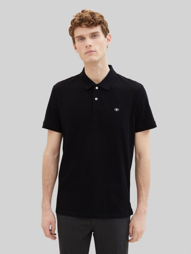 Tom Tailor Piqué Poloshirt aus Baumwolle - Black Tom Tailor Piqué Poloshirt aus Baumwolle - Black