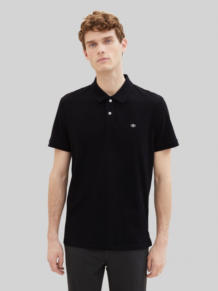 Tom Tailor Piqué Poloshirt aus Baumwolle - Black Tom Tailor Piqué Poloshirt aus Baumwolle - Black
