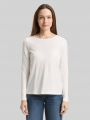 Tom Tailor Basic Langarmshirt - Whisper White Tom Tailor Basic Langarmshirt - Whisper White