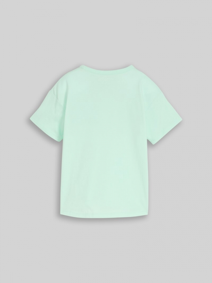 Tom Tailor Oversize T-Shirt mit Print - Light Bay Green Tom Tailor Oversize T-Shirt mit Print - Light Bay Green