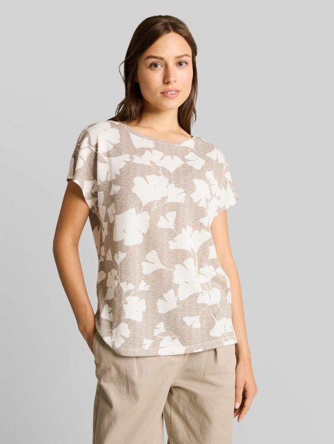 Tom Tailor T-Shirt mit Muster - Ginkgo Knit Optic
