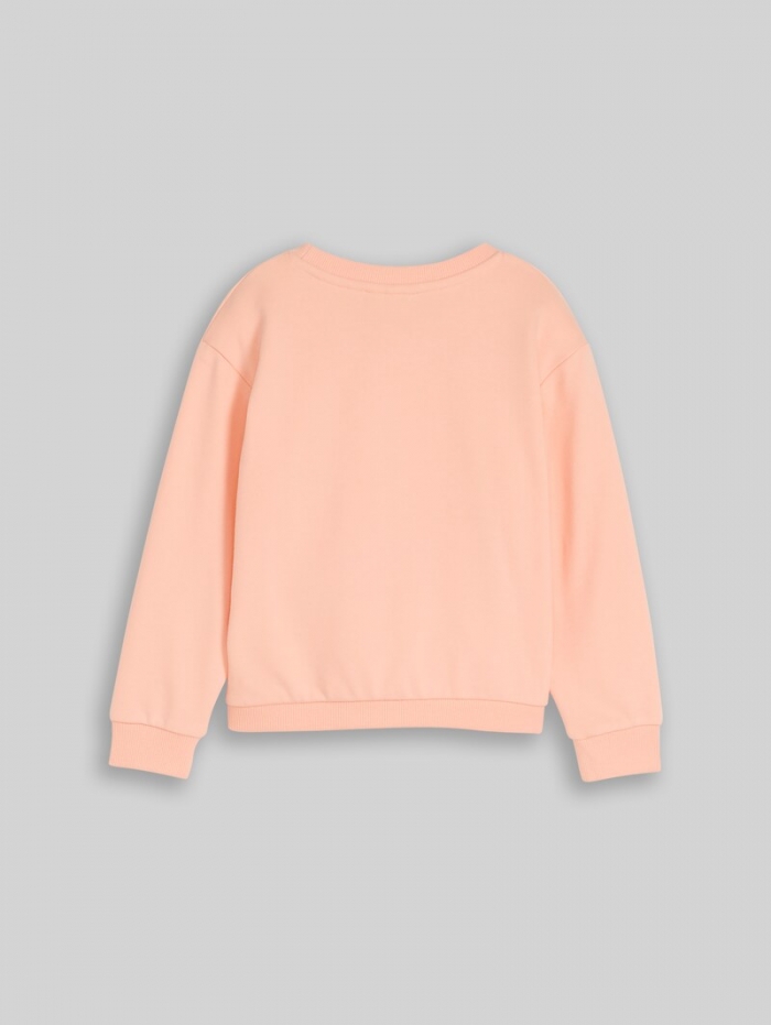 Tom Tailor Cropped Sweatshirt mit Print - Peach Bloom