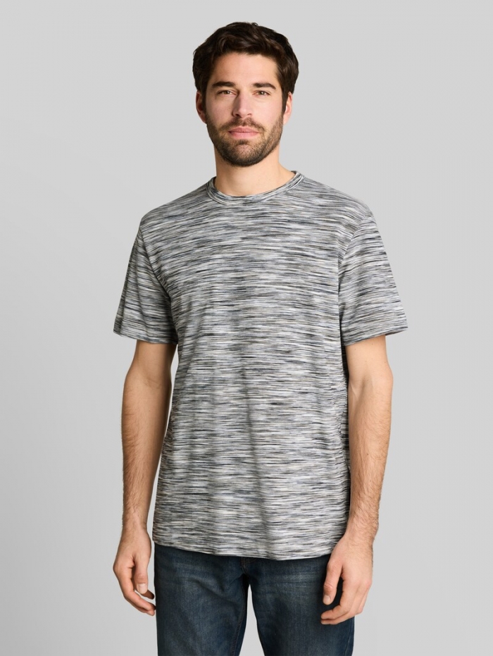 Tom Tailor Piqué T-Shirt in Melange-Optik - White Green Spacedye Pique Tom Tailor Piqué T-Shirt in Melange-Optik - White Green Spacedye Pique