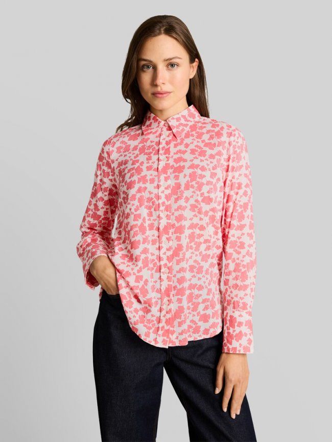 Tom Tailor Hemdbluse mit Muster - Coral Pink Ginkgo Minimal
