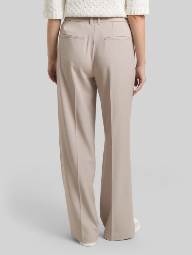 Tom Tailor TTLEA WIDE Hose mit Bügelfalte - Soft Taupe Grey Melange Tom Tailor TTLEA WIDE Hose mit Bügelfalte - Soft Taupe Grey Melange