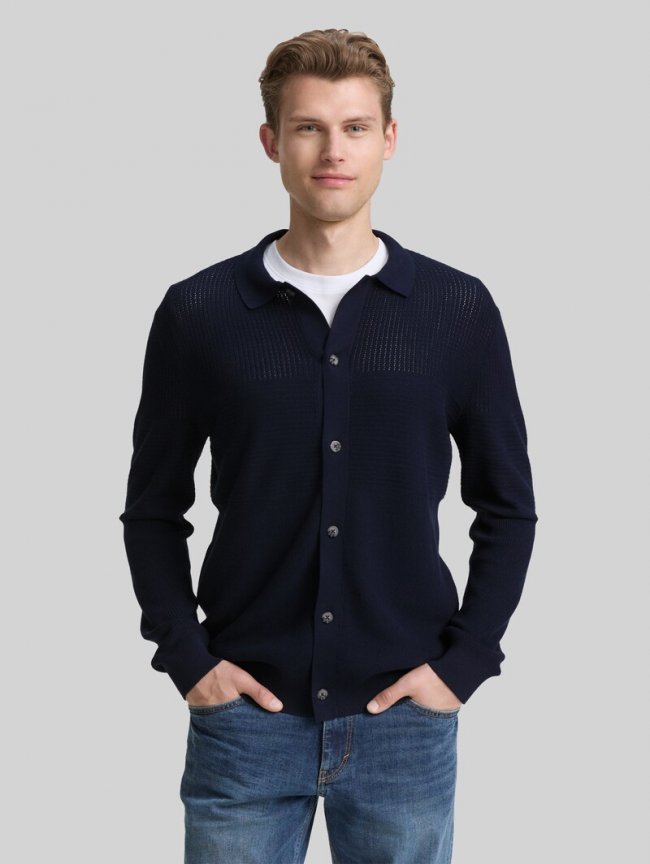 Tom Tailor Strickjacke mit Knopfleiste - Sky Captain Blue Tom Tailor Strickjacke mit Knopfleiste - Sky Captain Blue