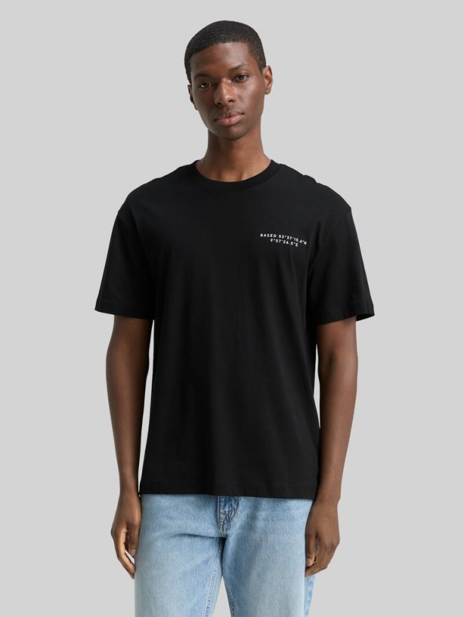 Tom Tailor Relaxed Fit T-Shirt mit Print - Black Tom Tailor Relaxed Fit T-Shirt mit Print - Black