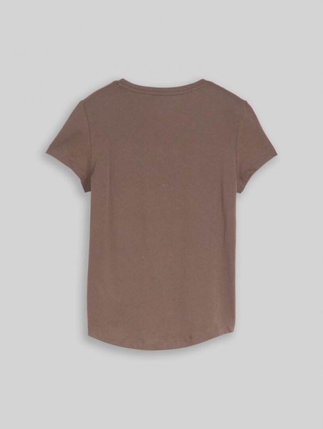 Tom Tailor T-Shirt mit V-Ausschnitt - Rusty Brown Tom Tailor T-Shirt mit V-Ausschnitt - Rusty Brown
