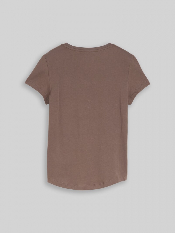 Tom Tailor T-Shirt mit V-Ausschnitt - Rusty Brown Tom Tailor T-Shirt mit V-Ausschnitt - Rusty Brown