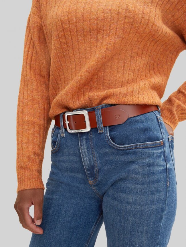 Tom Tailor TTEVE Ledergürtel mit abgerundeter Dornschließe - Light Brown Uni Tom Tailor TTEVE Ledergürtel mit abgerundeter Dornschließe - Light Brown Uni