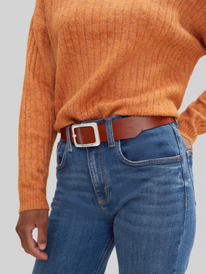 Tom Tailor TTEVE Ledergürtel mit abgerundeter Dornschließe - Light Brown Uni Tom Tailor TTEVE Ledergürtel mit abgerundeter Dornschließe - Light Brown Uni