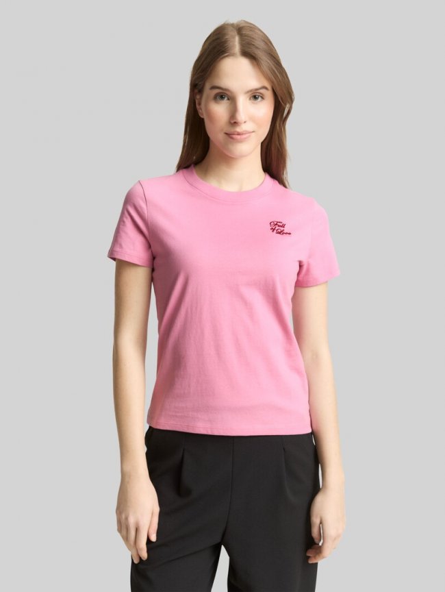 Tom Tailor T-Shirt aus Baumwolle - Soft Blush Rose Tom Tailor T-Shirt aus Baumwolle - Soft Blush Rose