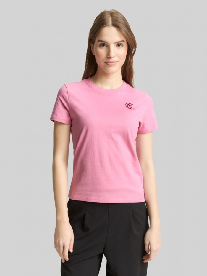 Tom Tailor T-Shirt aus Baumwolle - Soft Blush Rose Tom Tailor T-Shirt aus Baumwolle - Soft Blush Rose
