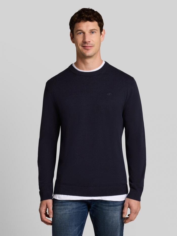 Tom Tailor Strickpullover aus Baumwolle - Knitted Navy Melange Tom Tailor Strickpullover aus Baumwolle - Knitted Navy Melange