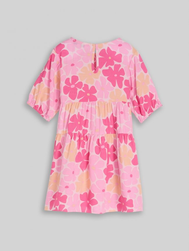 Tom Tailor Mini-Kleid mit Volant - Multicolor Flower Print Tom Tailor Mini-Kleid mit Volant - Multicolor Flower Print