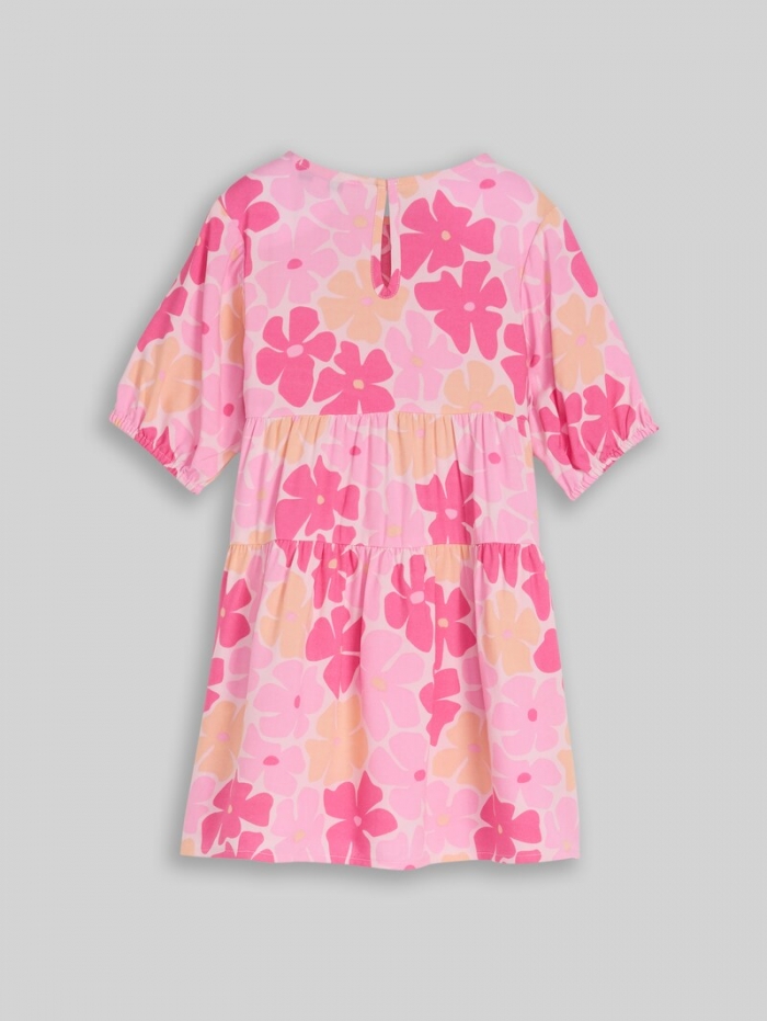 Tom Tailor Mini-Kleid mit Volant - Multicolor Flower Print Tom Tailor Mini-Kleid mit Volant - Multicolor Flower Print