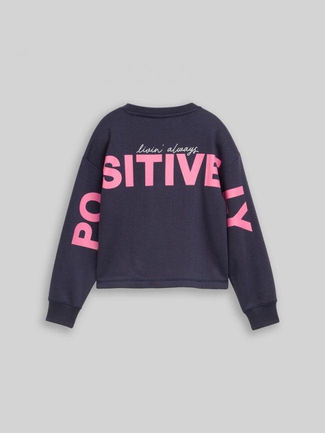 Tom Tailor Sweatshirt mit Schriftzug - Parisien Night Blue Tom Tailor Sweatshirt mit Schriftzug - Parisien Night Blue