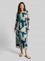 Tom Tailor Mesh Midi-Kleid mit Muster - Abstract Stripe Print Tom Tailor Mesh Midi-Kleid mit Muster - Abstract Stripe Print