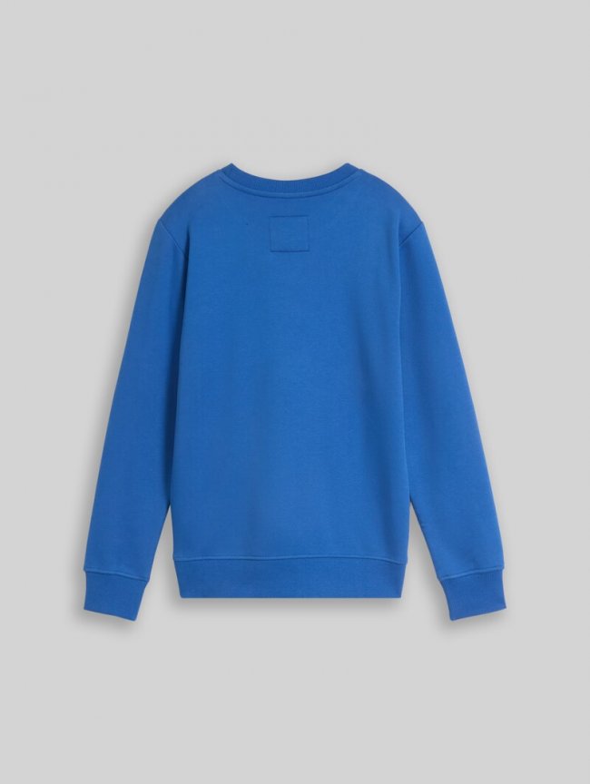 Tom Tailor Basic Sweatshirt mit Print - Soft Sapphire Blue Tom Tailor Basic Sweatshirt mit Print - Soft Sapphire Blue