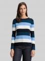 Tom Tailor Strickpullover mit Rundhalsausschnitt - Big Teal Knit Stripe Tom Tailor Strickpullover mit Rundhalsausschnitt - Big Teal Knit Stripe