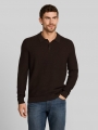Tom Tailor Strickpullover mit Polokragen - Dark Chocolate Brown Melange Tom Tailor Strickpullover mit Polokragen - Dark Chocolate Brown Melange