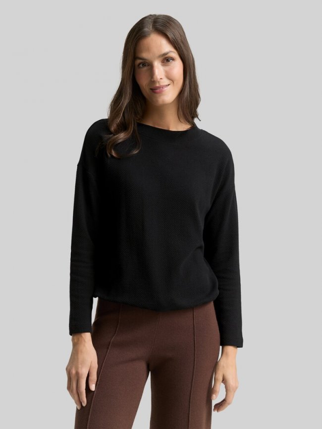 Tom Tailor Loose Fit Sweatshirt - Deep Black Tom Tailor Loose Fit Sweatshirt - Deep Black