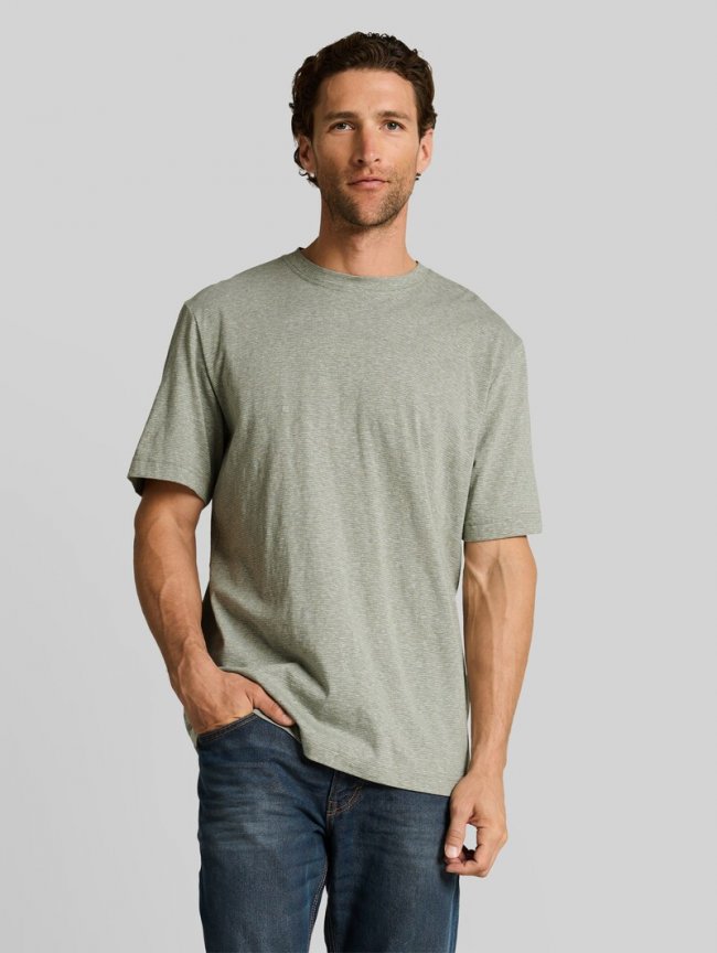 Tom Tailor T-Shirt mit feinem Streifenmuster - Shadow Olive Fine Stripe Tom Tailor T-Shirt mit feinem Streifenmuster - Shadow Olive Fine Stripe