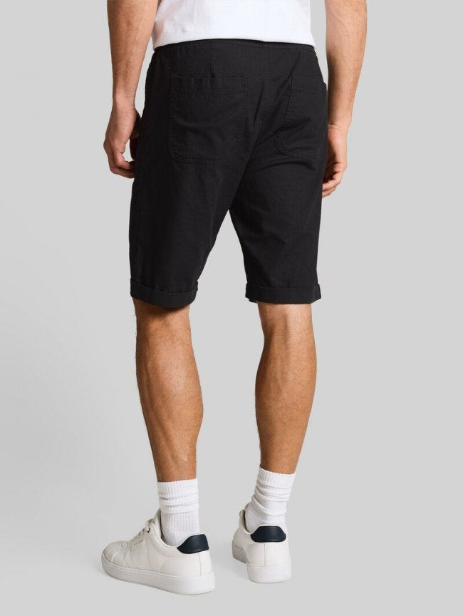 Tom Tailor TTREGULAR Shorts mit Leinenanteil - Black Tom Tailor TTREGULAR Shorts mit Leinenanteil - Black