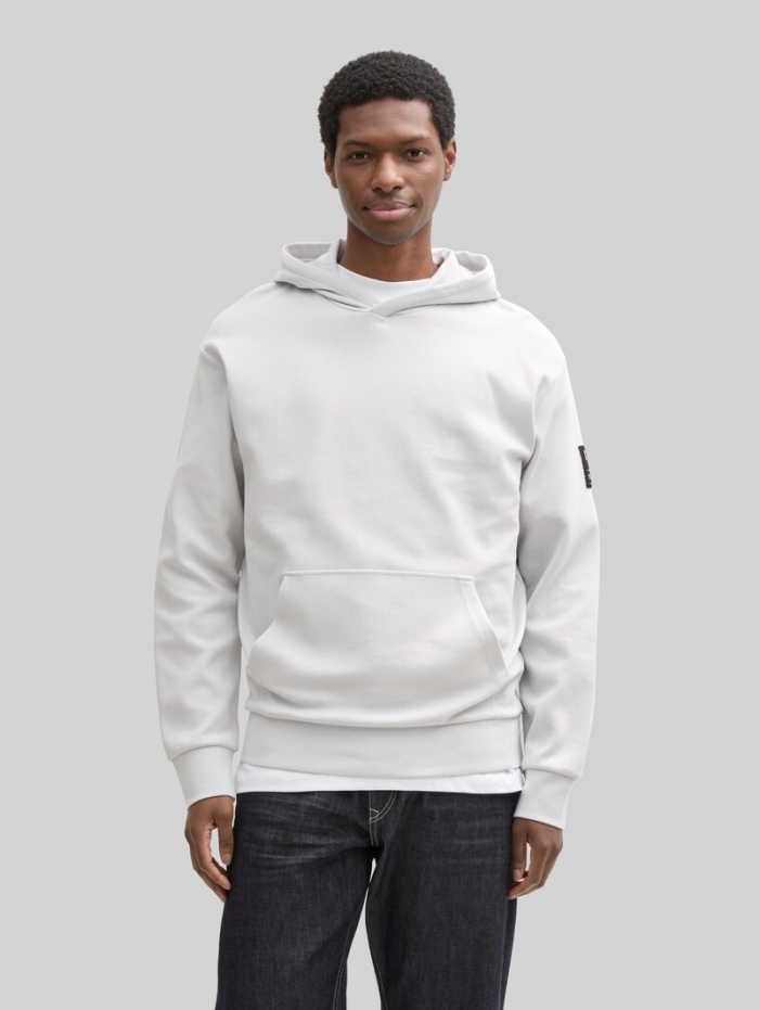 Tom Tailor Hoodie Sweatshirt - Chalk Grey Tom Tailor Hoodie Sweatshirt - Chalk Grey