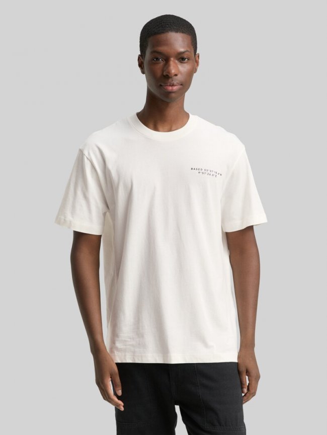 Tom Tailor Relaxed Fit T-Shirt mit Print - Wool White Tom Tailor Relaxed Fit T-Shirt mit Print - Wool White