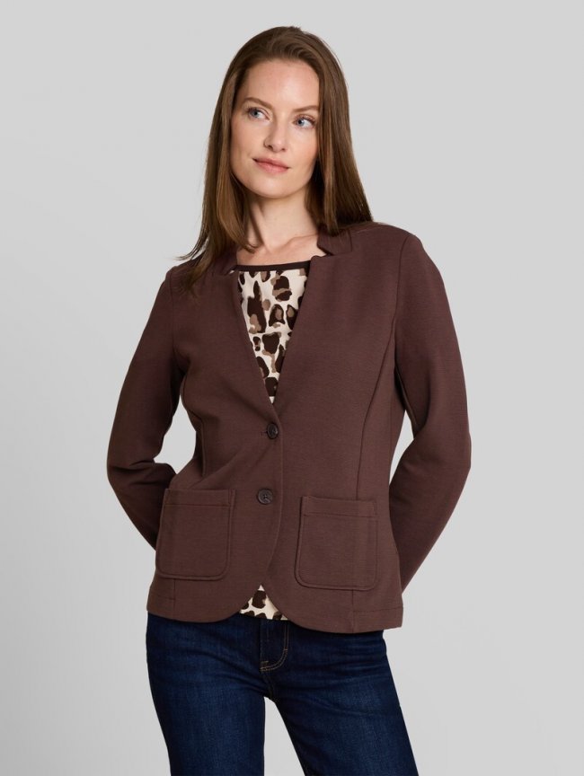 Tom Tailor Slim Fit Blazer mit Ottoman Struktur - Java Dark Brown Tom Tailor Slim Fit Blazer mit Ottoman Struktur - Java Dark Brown