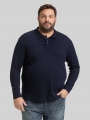 Tom Tailor Plus Size - Langarm Poloshirt mit Waffelstruktur - Sky Captain Blue Tom Tailor Plus Size - Langarm Poloshirt mit Waffelstruktur - Sky Captain Blue